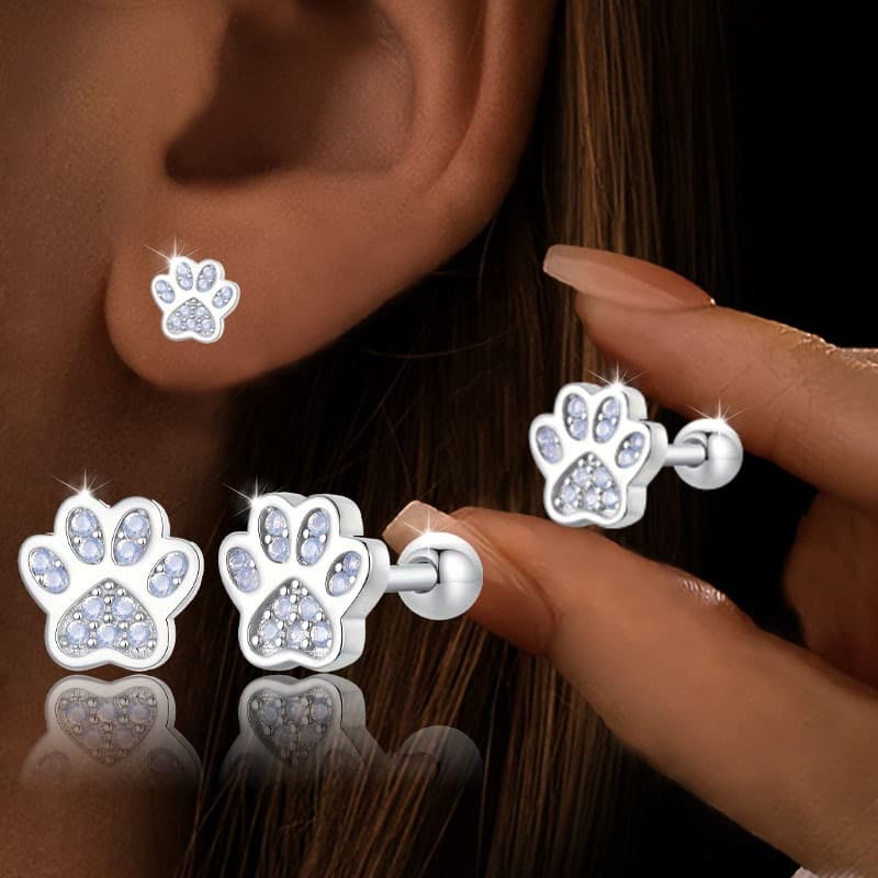 TEMU 1 Pair Fashion Stud Earrings Footprint Cute Cartoon Women Jewelry With Gift Box Suitable For Daily Wear And As Girlfriend Birthday Gift For Daily , Parties, Banquets, Spring Summer Season Wear