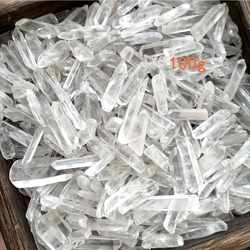 TEMU Tiny Clear Quartz Points, Small Rough Points, Bulk Pack Of 50g/60-80g/100g, For Jewelry Making