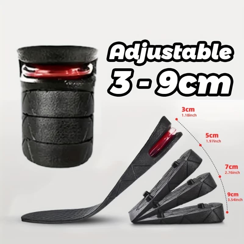 TEMU 3-9cm Height Adjustable Invisible Insole Cushion - Shoe Heel Support Absorbant Foot Pad