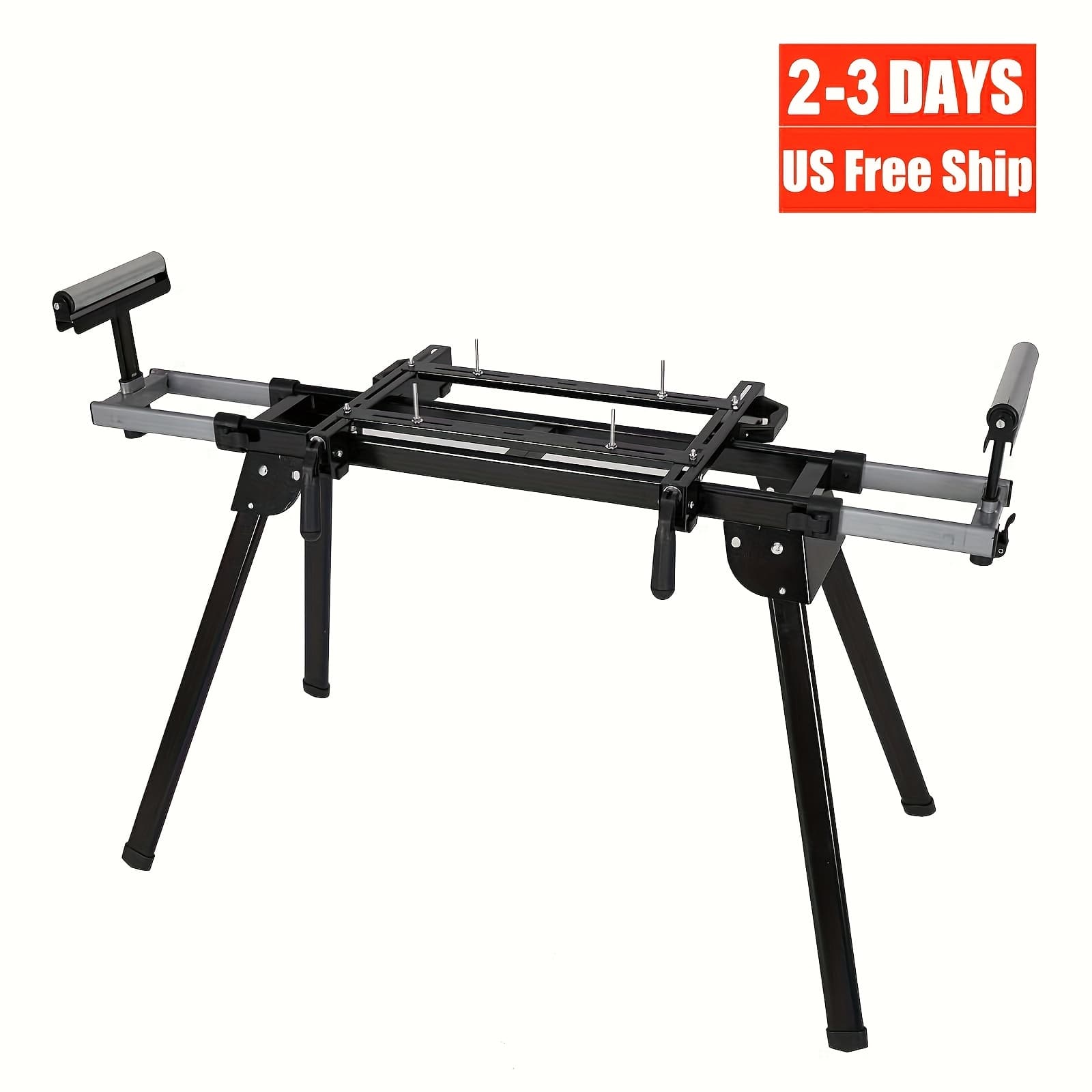 TEMU [fast Arrival] Portable Folding Stand With Durable Iron Skeleton Frame, 440lbs Load Capacity Saw Stand, 76-4/5'' Max Sliding Rail, Quick To Install & Remove, Compatible With Most Brands