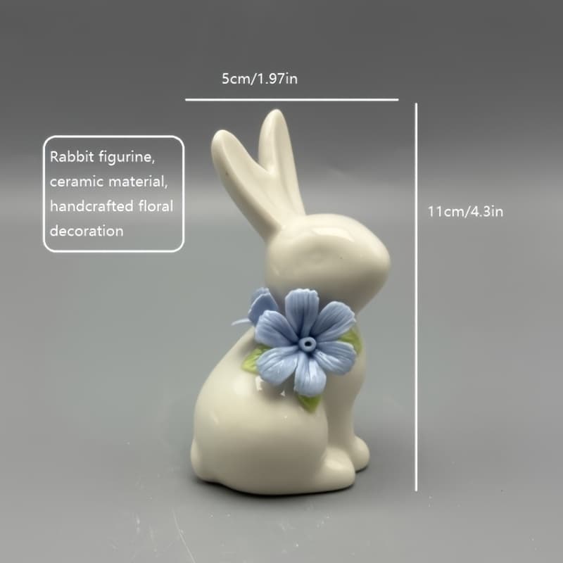 TEMU 1pc Ceramic Rabbit Figurine - Cute Sitting Rabbit Statue, Ceramic Bunny For Valentine's Gift, / Decor, Ceramic Rabbit For Table, Shelf, Decoration (ceramic Rabbit)