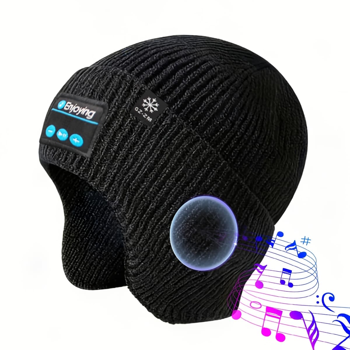 TEMU Unisex Wireless Brimless Beanie, Wireless Music Beanie, Brimless Winter Knit Hat For Hunting, Camping, Running, With Music Headphone Hat, Skiing, Skateboarding, Rechargeable, Men's Gift