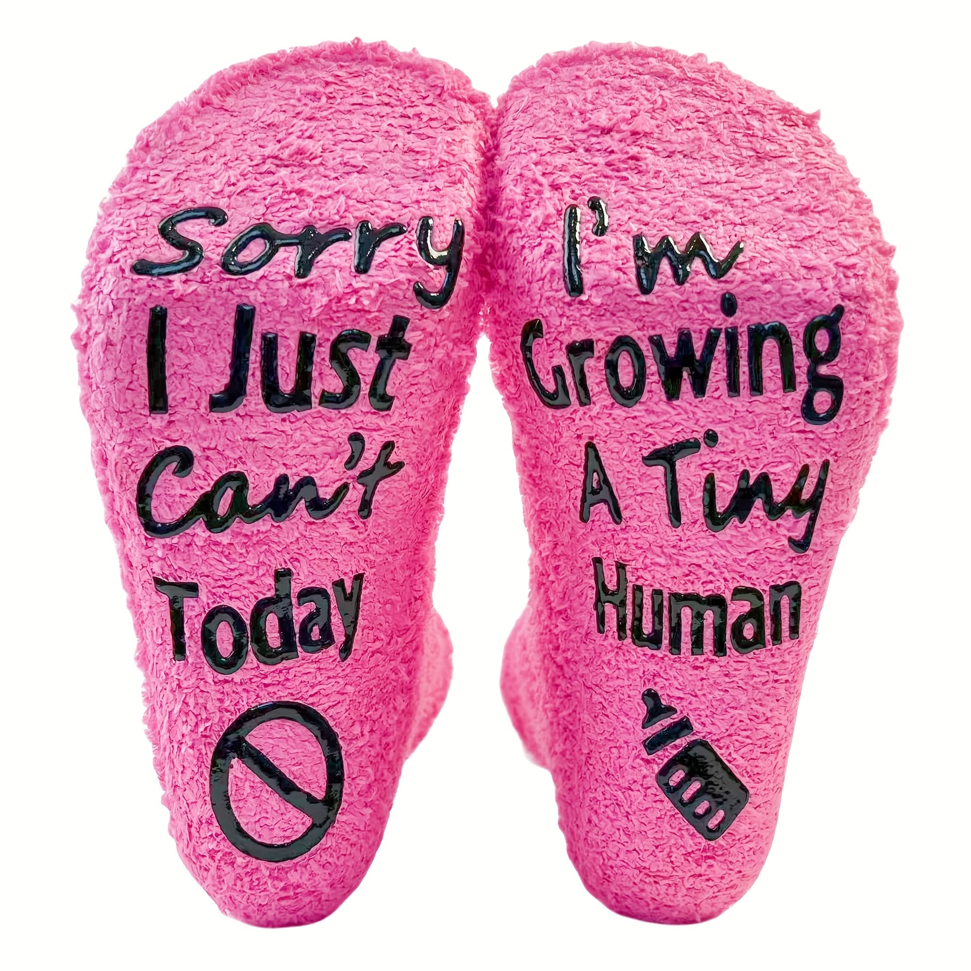 TEMU Women's "sorry I' Just Not Today/i' Carrying For A " Pregnancy Socks - Thick Warm Maternity Floor Socks Suitable For Pregnancy Announcement & Outfits