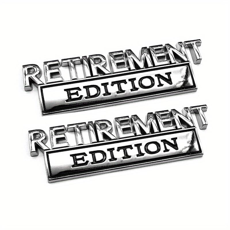TEMU 2pcs Retirement Edition Emblem Badge Decal Car Truck Replacement For Universal Vehicle Suv Motorcycle Bike Accessories