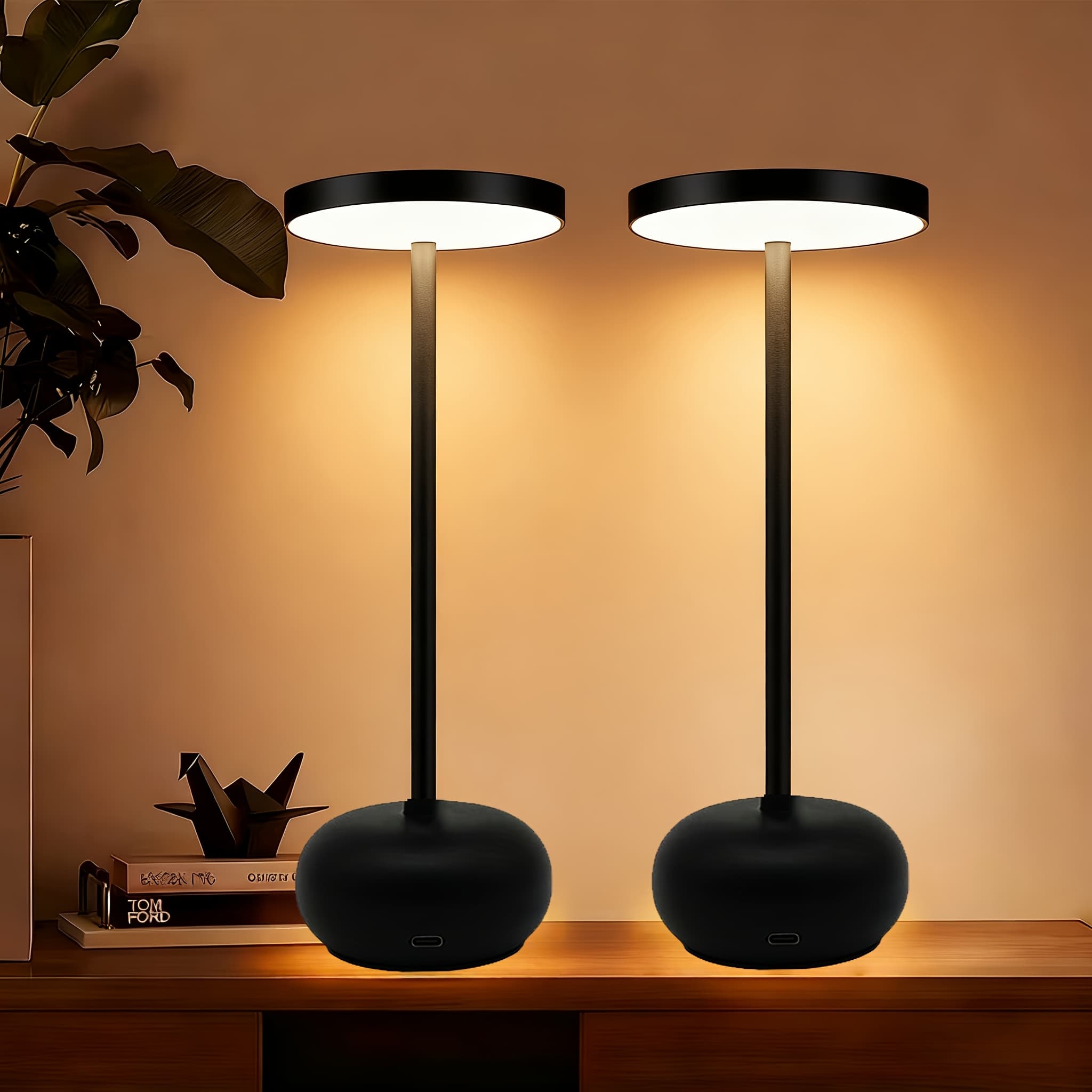 TEMU 2pack Metal Office Ambient Desk Lamps, Touch Three-color Adjustable - Energy-saving Led Light For Decorating Offices Bedrooms Studies Living Rooms Party Study Lamp,