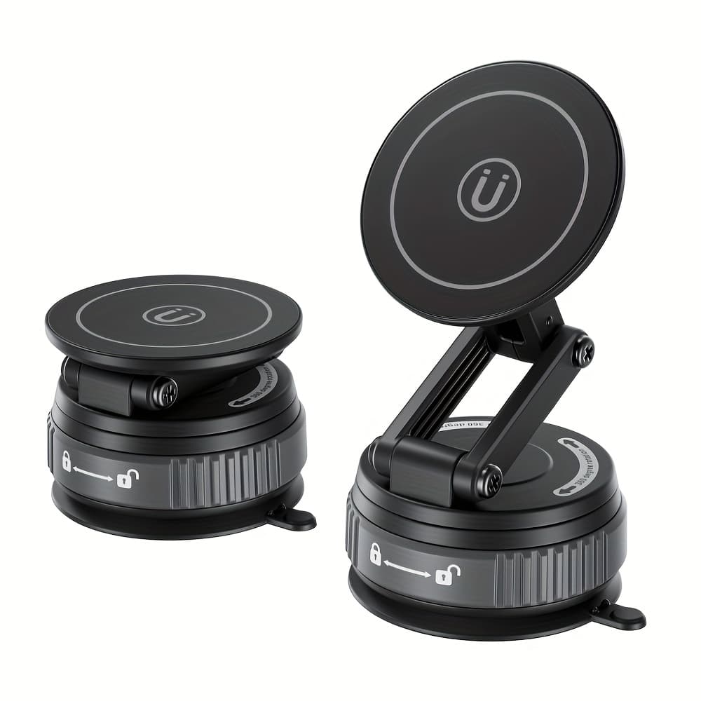 TEMU 360-degree Rotatable Magnetic Phone Holder - Compatible With For All Smartphones And Vehicles, Works With Iphone 16/15/14/12 - Compact And Foldable Car Mount With - Trendy Car Accessory