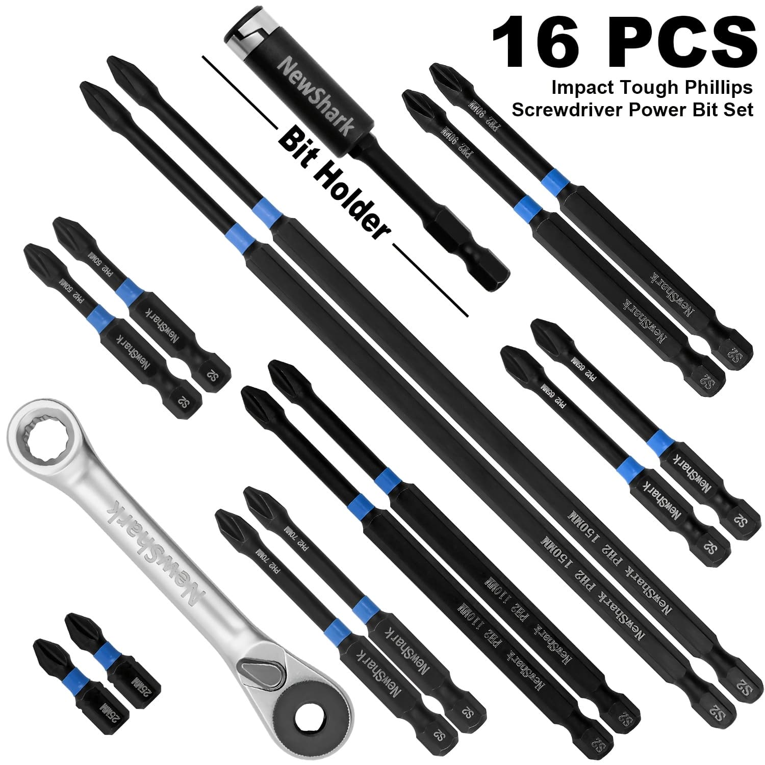 TEMU [1set Lmpact Driver &crewdriver Bits] Lmpact Driver Screwdriver Set With Metal Bit Storage Case, Manual * Strong Magnetic Non-slip Alloy Steel, Hex