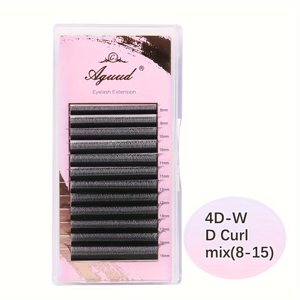 TEMU 4d W Shape Clover Woven Bonded Premade Fans Lash 0.07mm Mix -8-15mm Fans Eyelash Volume Flowering Extensions