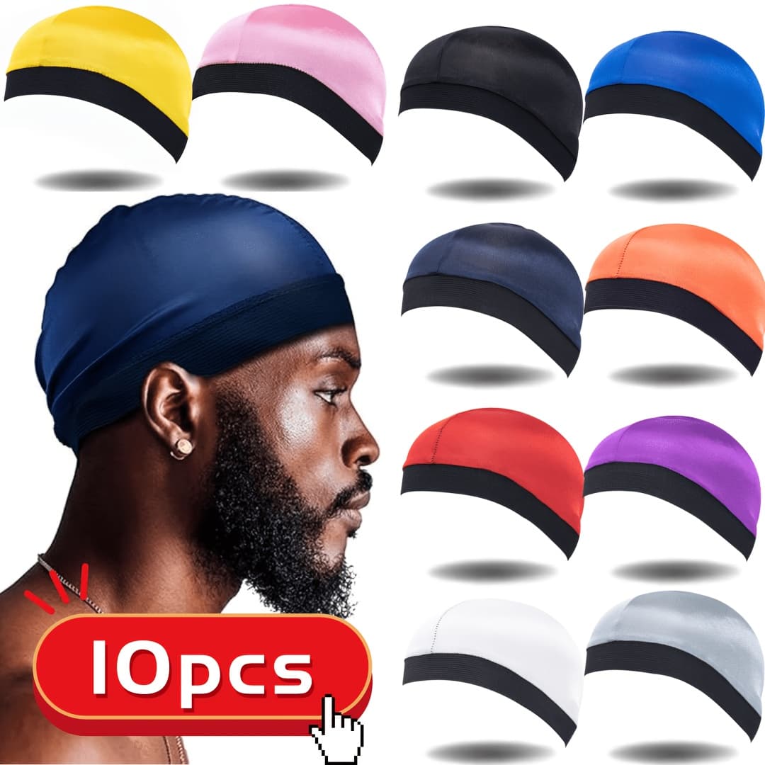 TEMU 10-pack Wave Caps For 360 Waves, Moisture Wicking Stocking Wave Hats, Comfortable Stretchy Durag Liner For Men And Women Hair Care