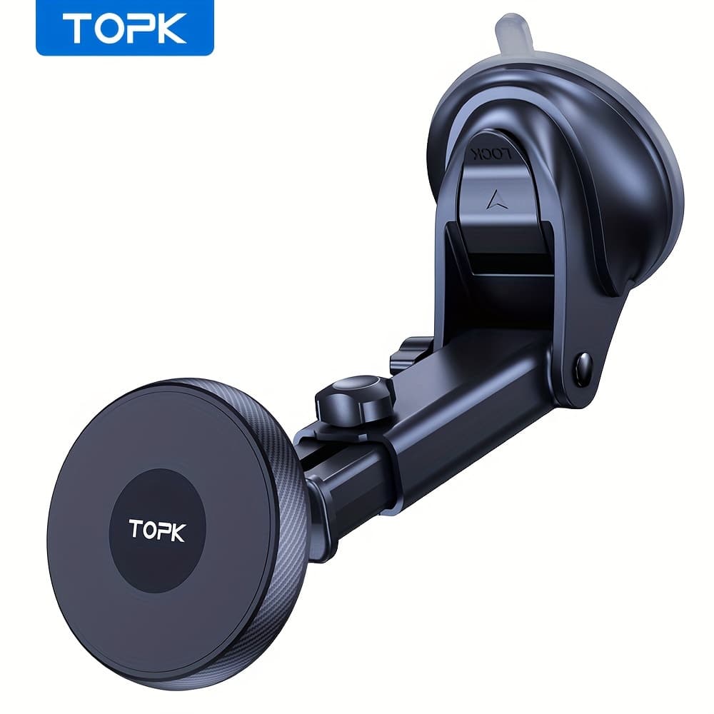 TEMU Topk D48x Magnetic For Car Phone Holder Mount, Powerful Support Single-hand Operation Metal Hook Magnetic For Car Phone Mount