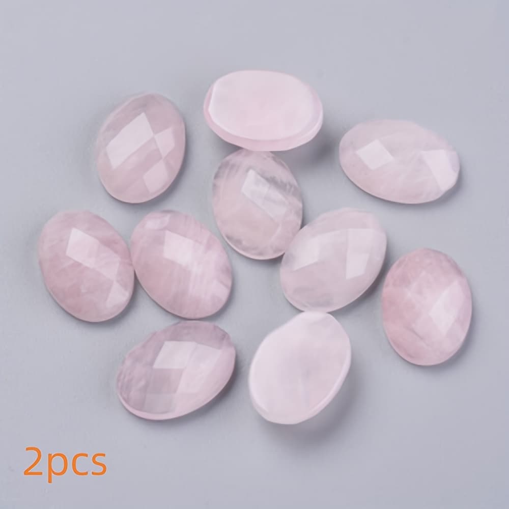 TEMU 2/5pcs 18x13x6mm Natural Stone Cabochons Crystal Beads Oval Loose Beads Flat Back Beads For Making