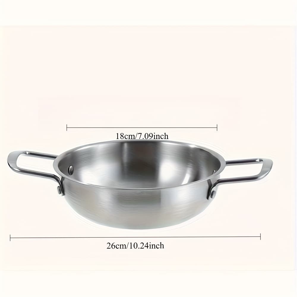 TEMU 25.91cm Stainless Steel Grill Pan - , Frying Pan For Cooking, Pizza, And Stir-frying - Dishwasher Safe, All-types Stove Compatible, Pan | Sleek Kitchenware | Durable Cooking Pan, Grill Pan.