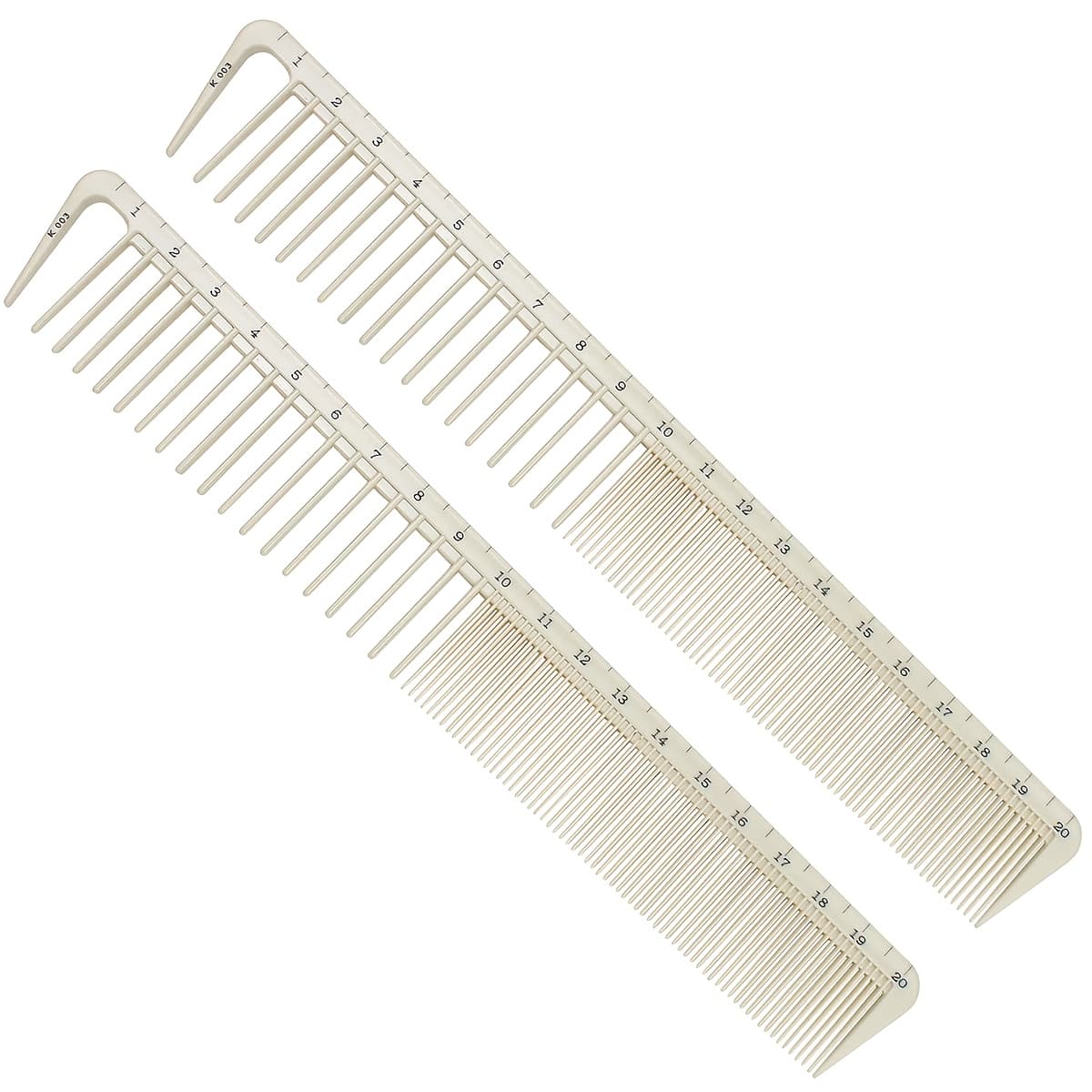 TEMU 2pcs/set Professional Hair Combs, With Precise Dual-sided Measurement, Portable Anti-static And Durable Styling Tools, Suitable For Home And Salon Use