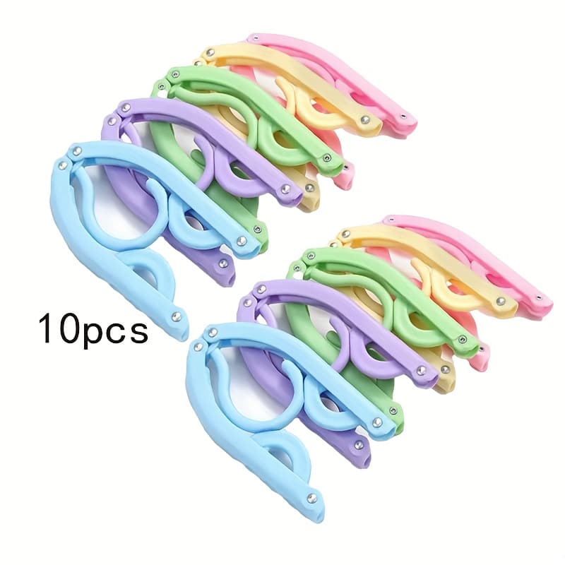 TEMU Set Of 10 Portable Folding Hangers For Travel - Must-have Additions For , Compact Clothes Drying Racks, Hangers For Garments, Travel Clothes Rack, Perfect Gifts For Halloween And Christmas