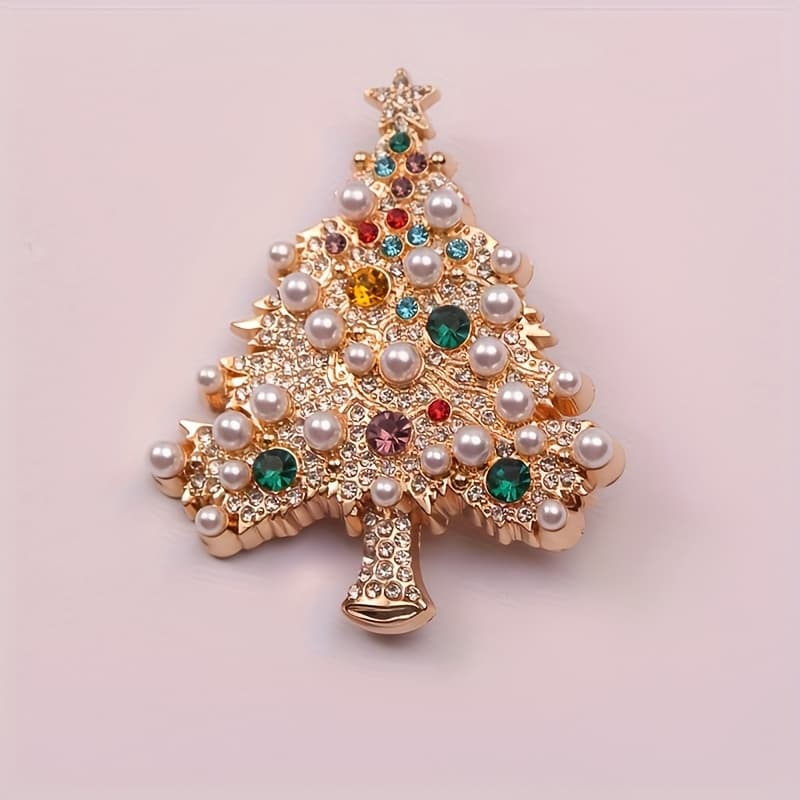 TEMU Pearlescent Lady Jewelry, French Tree Brooch Ornament Accessory Overseas Direct