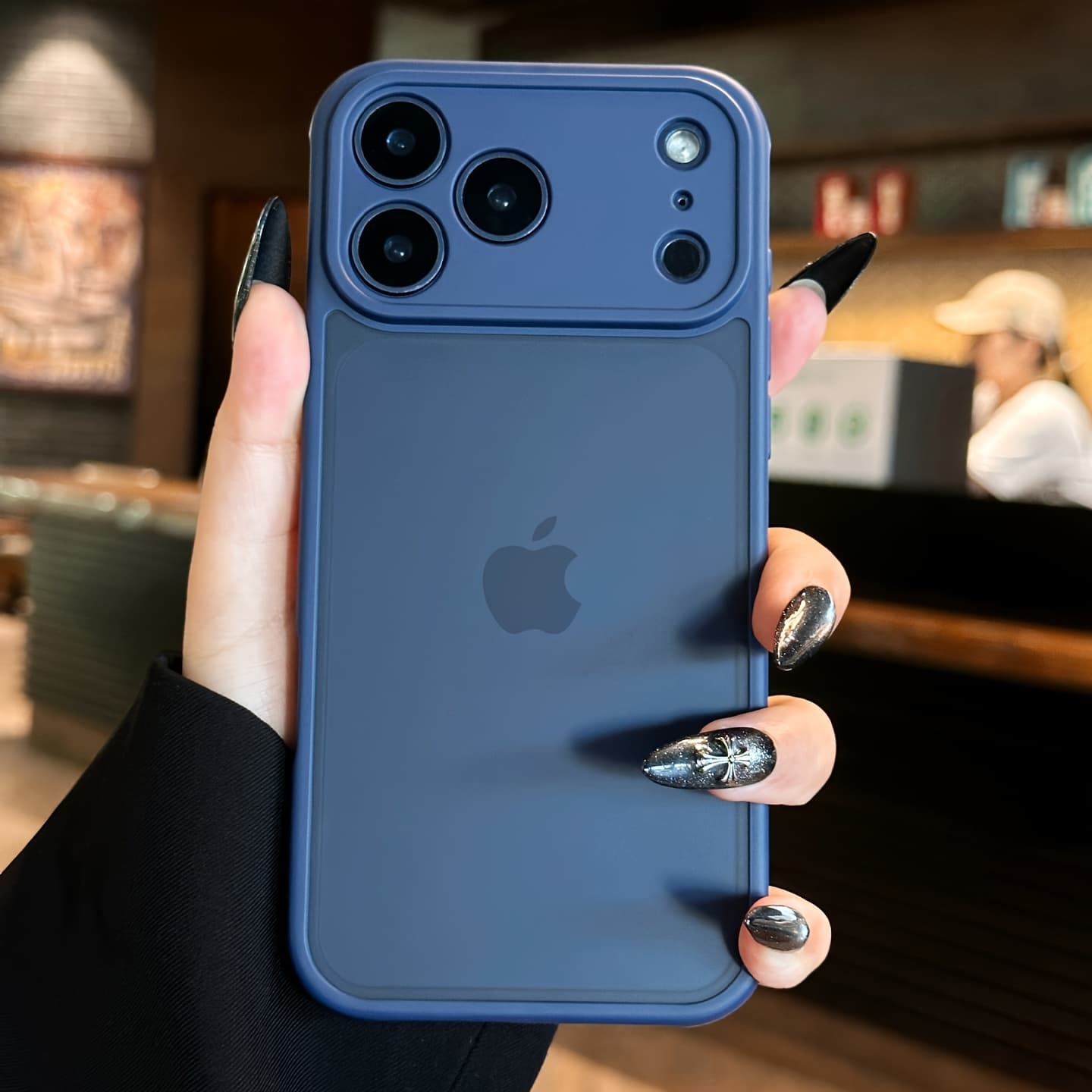 TEMU Phone Case: High-quality Matte Translucent Shock- Cover Designed Suitable For Iphone 17 Pro Max 17 15 14 13 Pro Air Men's And Women's Minimalist Protective Case Black
