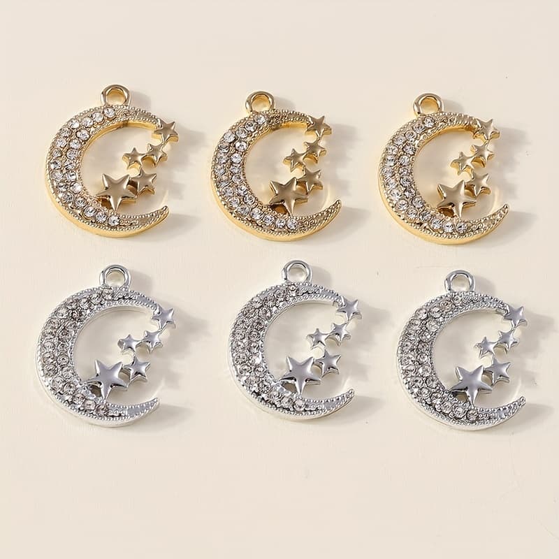 TEMU 10pcs/pack And Moon Pendant Necklace Keychain For