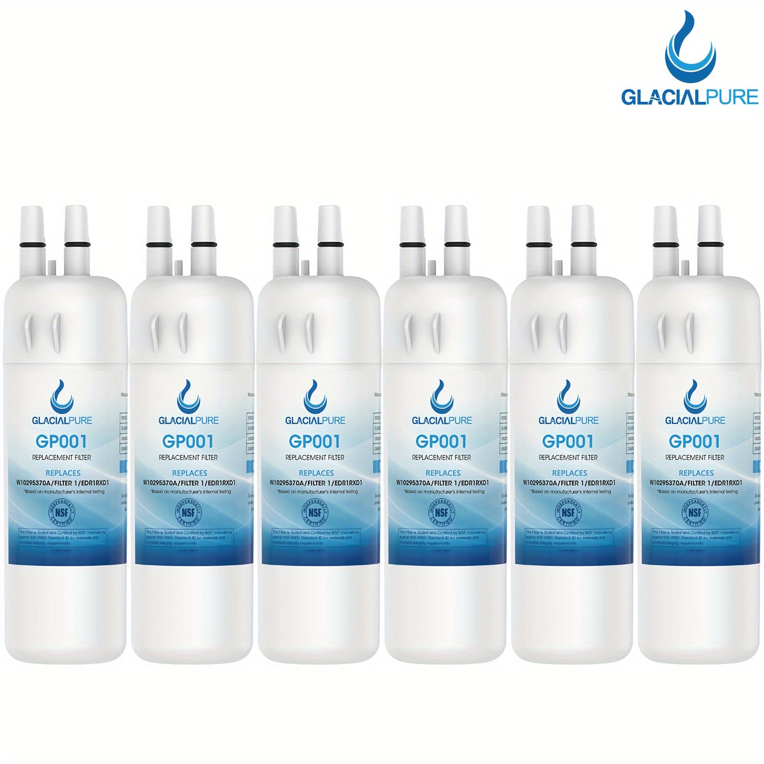 TEMU 6pcs Glacialpure W10295370a Refrigerator Water Filter Compatible With W10295370a, , , W10295370, P4rfwb, , 46-9930, 46-9081 Refrigerator Water Filter, 200 Gallons