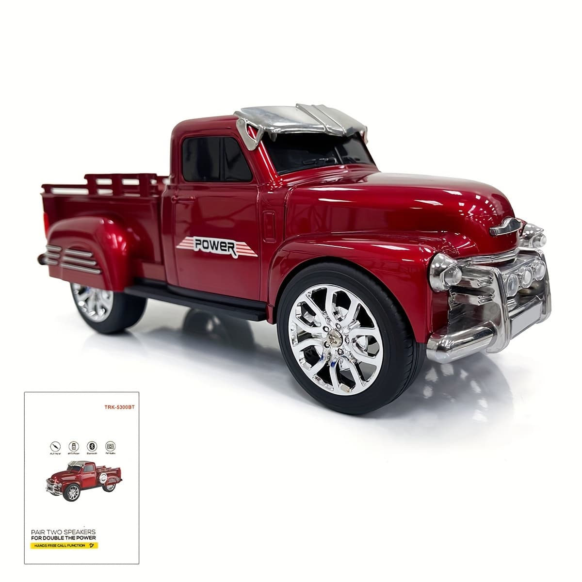 TEMU Wireless 1953 Pickup Truck Replica Speaker Vintage Style Mini Speakers, Built-in Rechargeable Battery, Led Usb, Tf, Aux, Fm, 3.5mm Jack