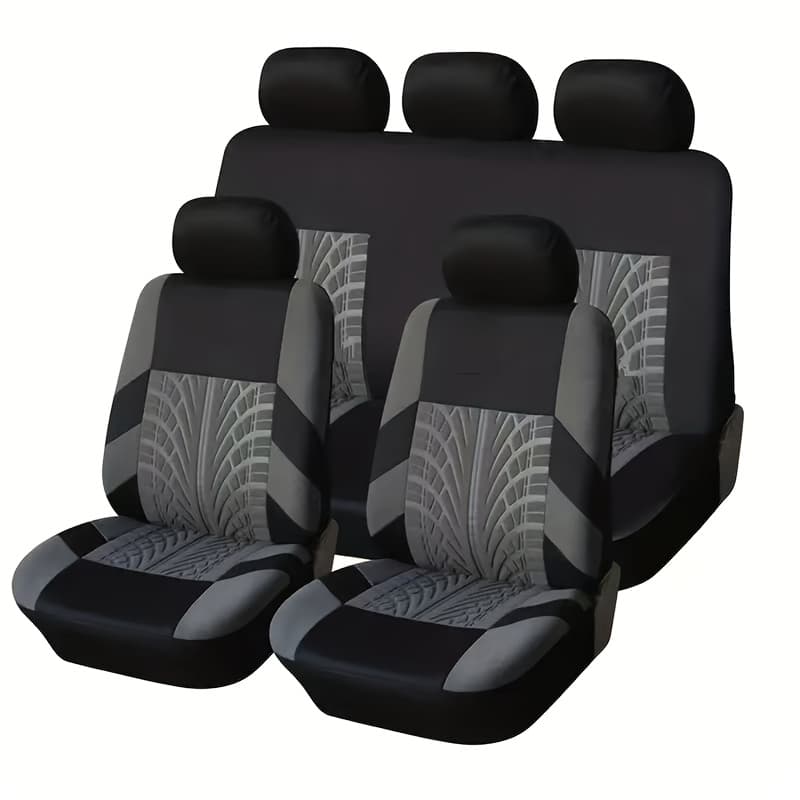 TEMU Universal Car Seat Covers For 5 Seats Featuring A 3d Tread Design. Made From High-quality Breathable Material For , Resistance To Wear, Long-lasting Durability