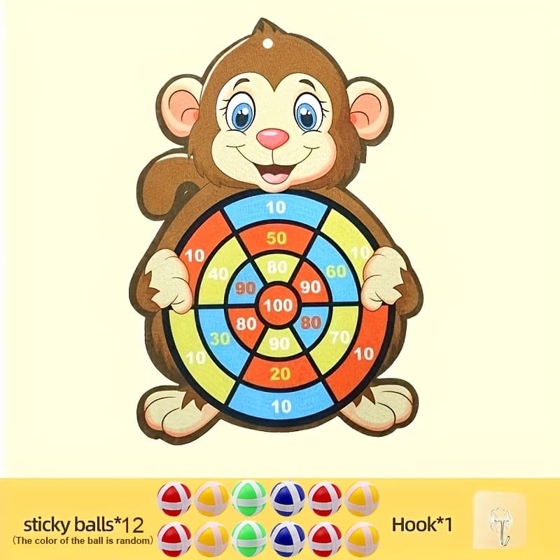 TEMU Dart Game Set - Polyester Sticky Random With Hook - Indoor & Outdoor Play - Christmas Party Gift For Children - No Batteries Required