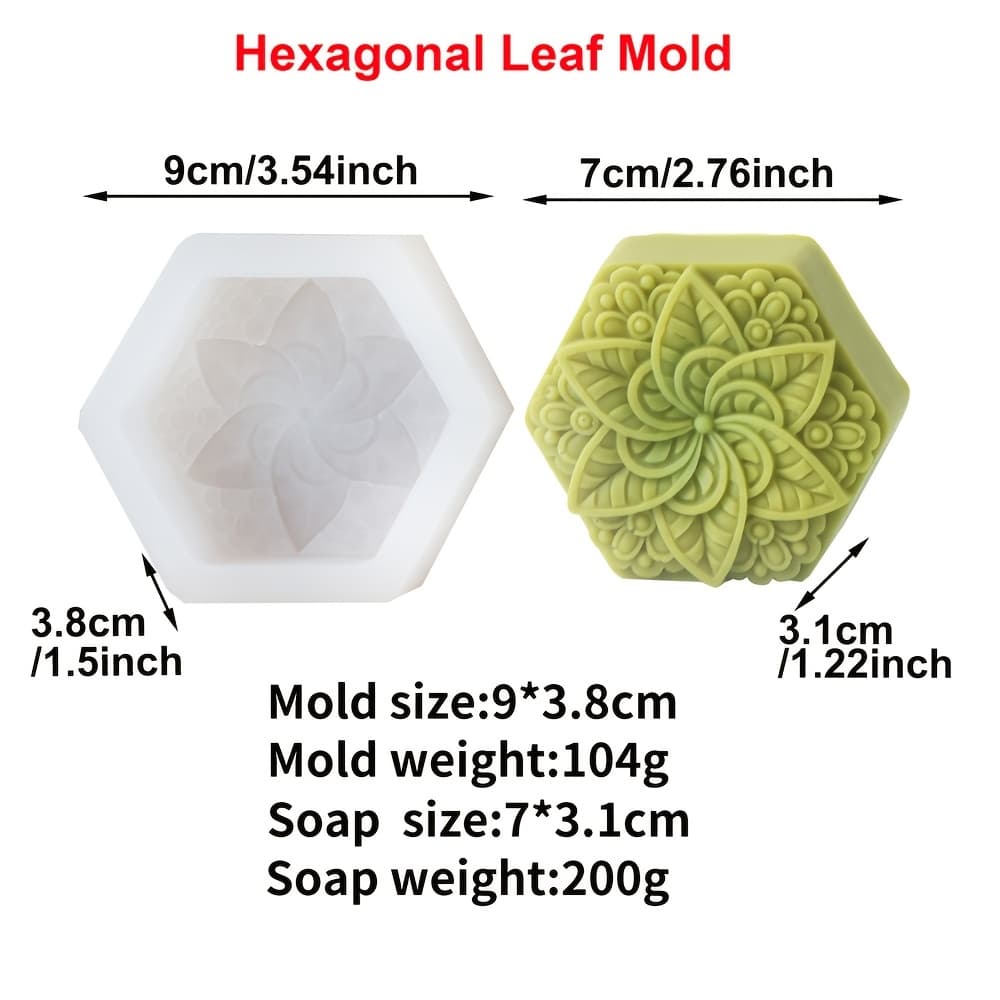 TEMU 1pc Hexagonal Mold, Flower Silicone Molds For Candle Wax, Plaster Epoxy Resin Decorations Silicone Mould
