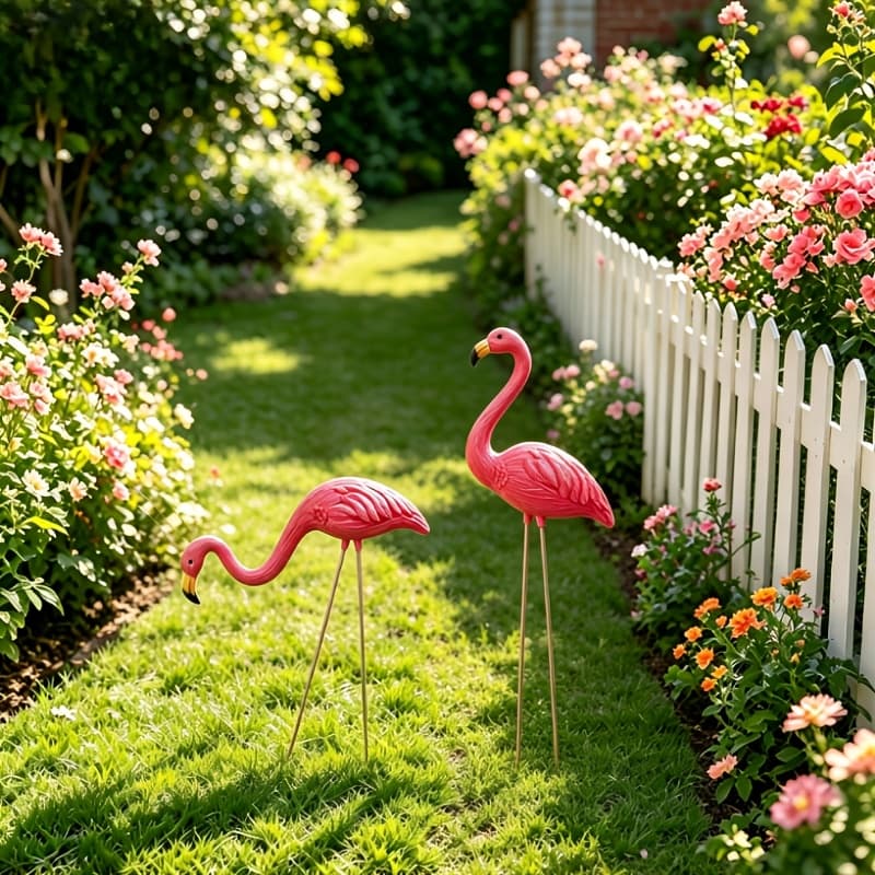 TEMU 3pcs Large Yard Decoration, Medium Lawn Flamingo Badge, Perfect For Yard, Garden Decoration, And Hawaiian Party Gifts