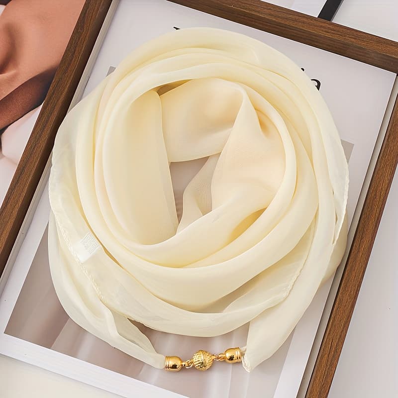 TEMU Women's Lightweight Red Scarf - Neck Wrap And Fashion Accessory, Versatile Elegant Design For Outdoor Activities And Daily Wear, Soft Texture