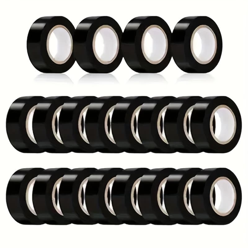 TEMU A Pack Of 20 Rolls Of Black Electrical Tape, Measuring 0.63 Inches By 33 Feet, Designed To High Temperatures And Suitable For Outdoor Use, Perfect For And Wire Wrapping Needs