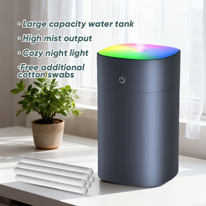 TEMU Air Humidifier, Essential Oil Aromatherapy Mist Diffuser, Humidifier With Color-changing Night Light, Models, Ideal For Bedroom, Desk, And Office | For Christmas, Halloween, And Birthdays.