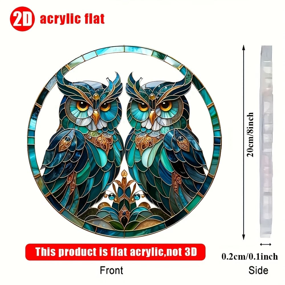 TEMU 2d Flat Translucent Owl Pattern Acrylic Suncatcher, Colorful Window Hanging For Home, Porch, Garden, Patio, Bedroom Decor - Animal Themed Gift For , Indoor & Outdoor Garden Universal