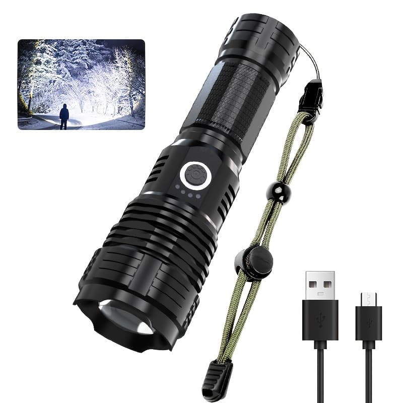 TEMU 5000 Led Flashlight - Rechargeable, Tactical Torch With 5 For , , Multiple Occasions