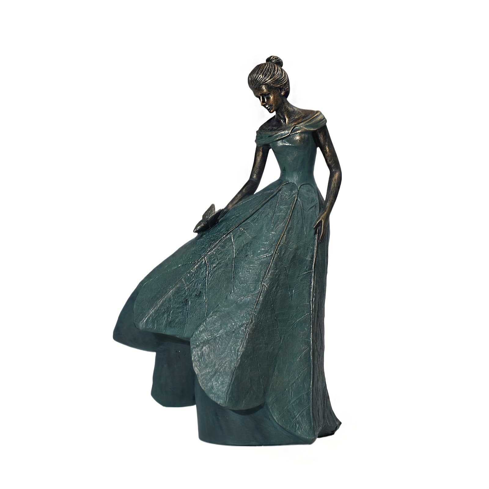 TEMU 11.5 Inch Fairy Garden Statue Garden Decor Resin Fairy Statue For Yard, Lawn, Patio Outdoor Decorations Living Room Shelf Indoor Decor Gardening Gifts For Women