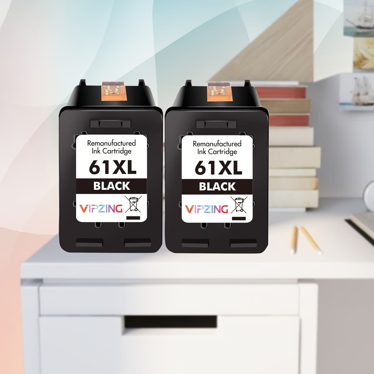 TEMU 1-2pcs 61xl Remanufactured Ink Cartridge Replacement For 61 Xl (1 Black 1 Color) For Hp61xl Combo For Hp61 For 5530 4500 2540 4630 4501 4502 4635 3050 2542 3512 4632 3510 3050a 2514 2541 Printer