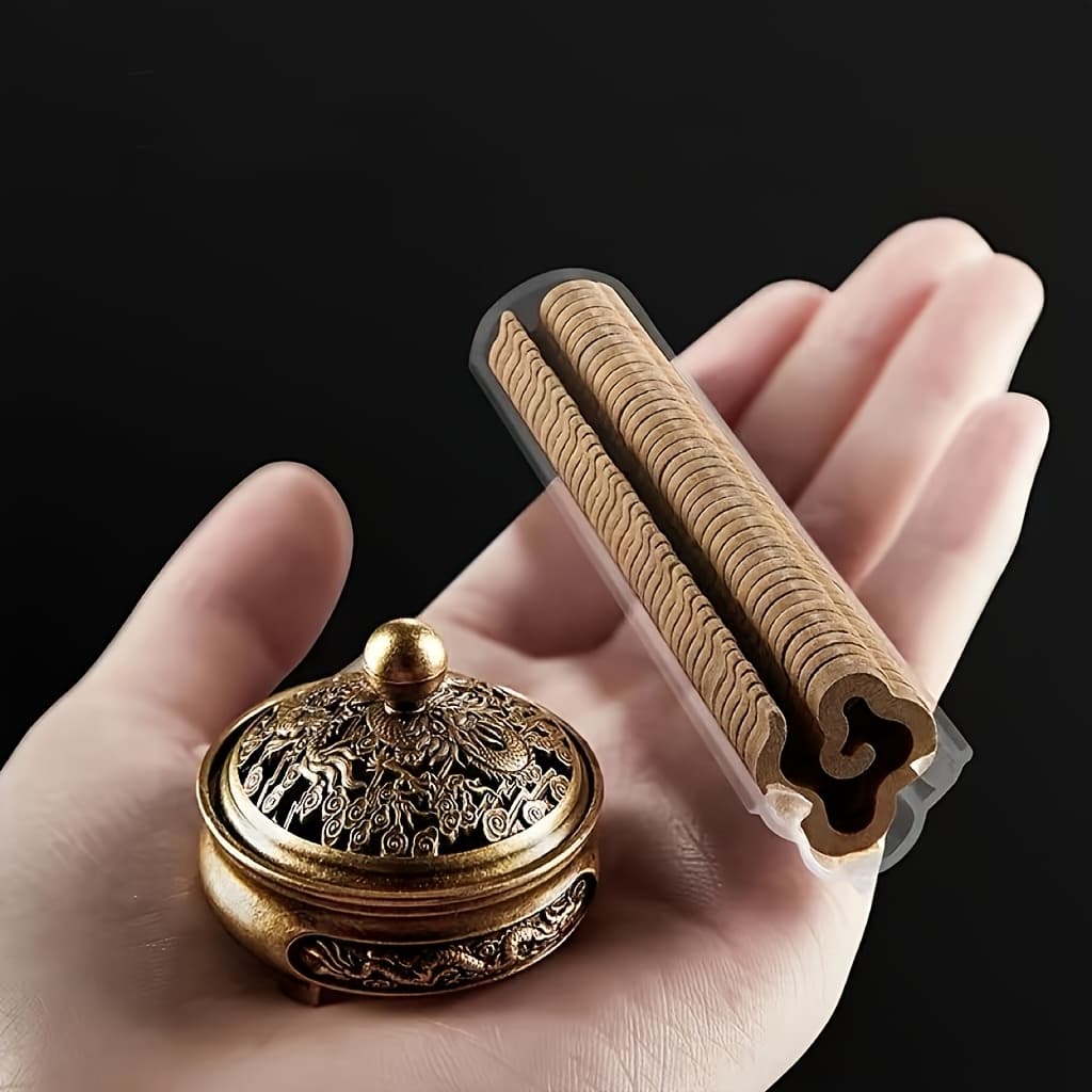 TEMU A Set Of 42 Sandalwood Sticks And A High-grade Stove, Designed With Dragon And Phoenix Patterns, Are Perfect For Home Offices, Yoga, Tea Ceremonies And Indoor Meditation.