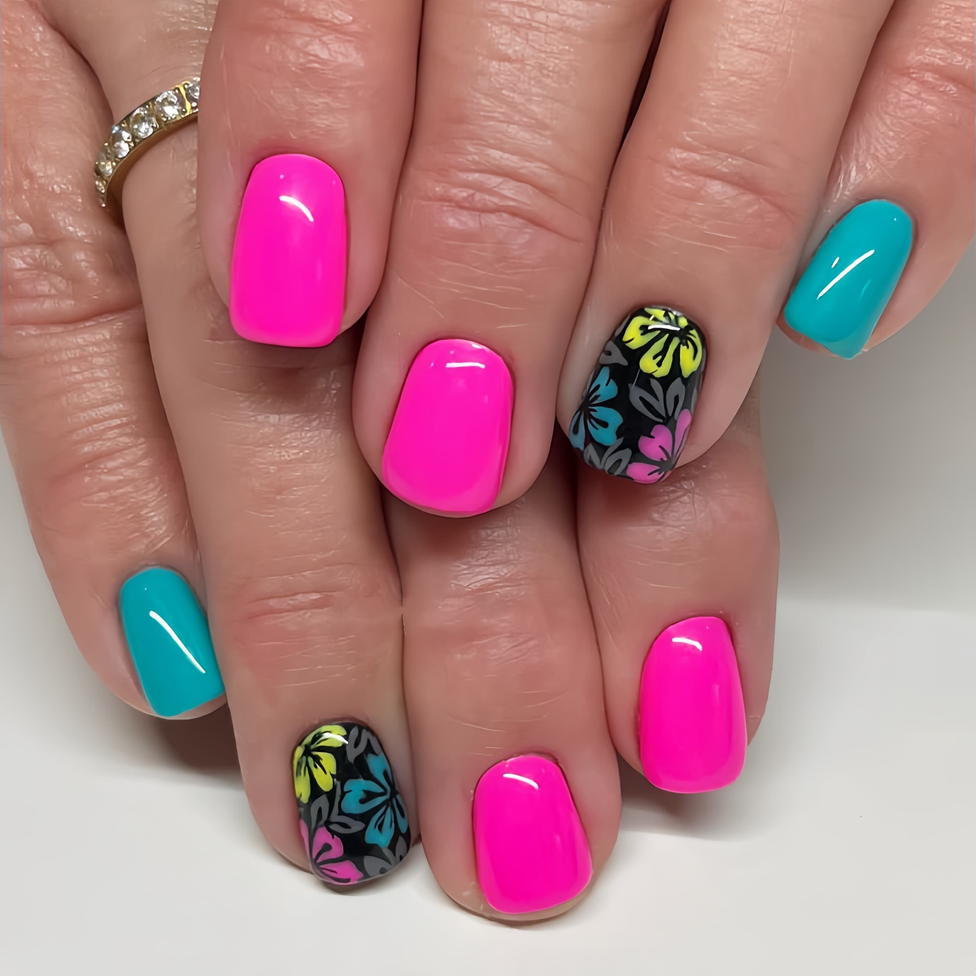 TEMU Deep -on Short Nail Tips, 24pcs - Autumn/winter Hot Simple Fake Nails
