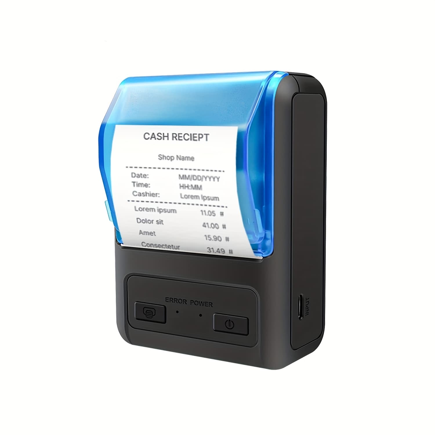TEMU Handheld Receipt Printer, 58mm Mini Thermal Pos Printer Portable Personal Bill Printer 2 Inches For Restaurant Retail Compatible With Phone Windows