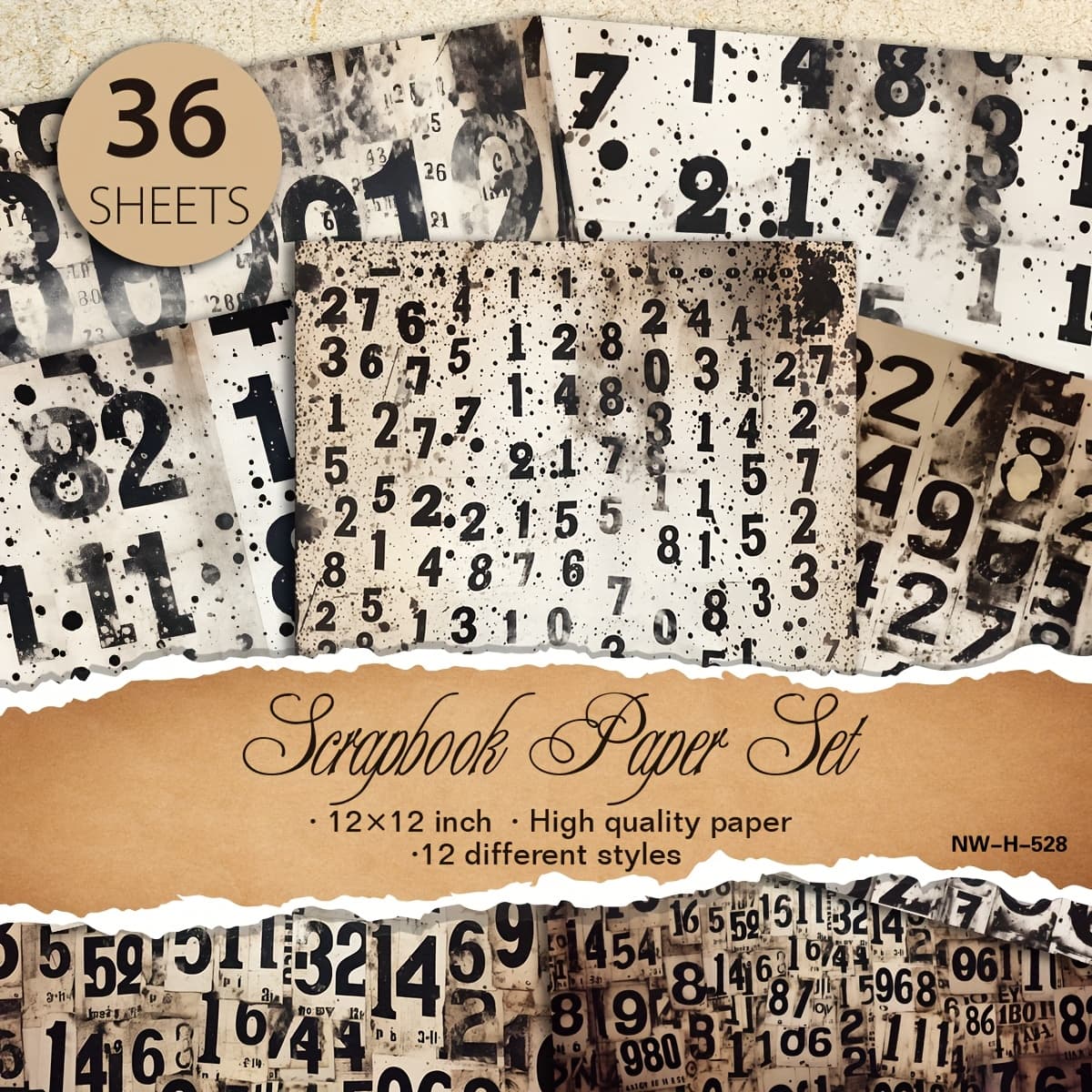 TEMU 36 Sheets 12"x12" Paper Set - 12 , Diy Craft Paper For Journaling, Gift Wrapping, Planner Decor, Aesthetic Decorative Supplies -