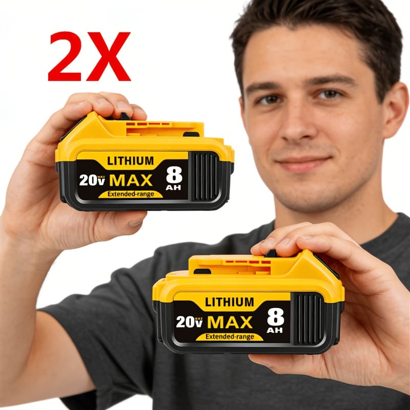 TEMU 2/4 Pack 8ah 20v Replacement Li- For Cordless Power Tool Rechargeable Battery Packs For Dcb200 Dcb204 Dcb206 Dcb201 Dcb203 Dcb181 Dcb180 20v Dcb200 Dcd Dcf Dcg Series Power Tools