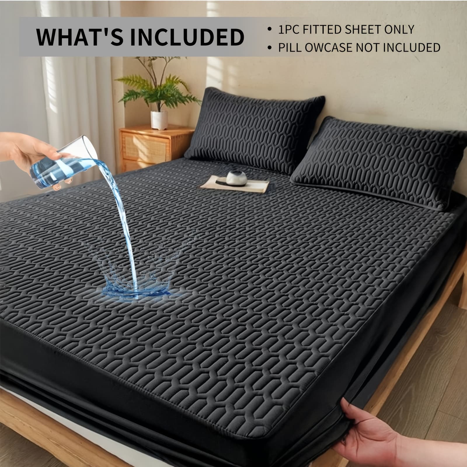 TEMU 1pc High Quality Mattress Protector Sheet - & Breathable Quilted Bed Cover With Deep Pocket, Ideal For All (no Pillowcase Included, Perfect For Bedroom/guestroom/hotel Use)