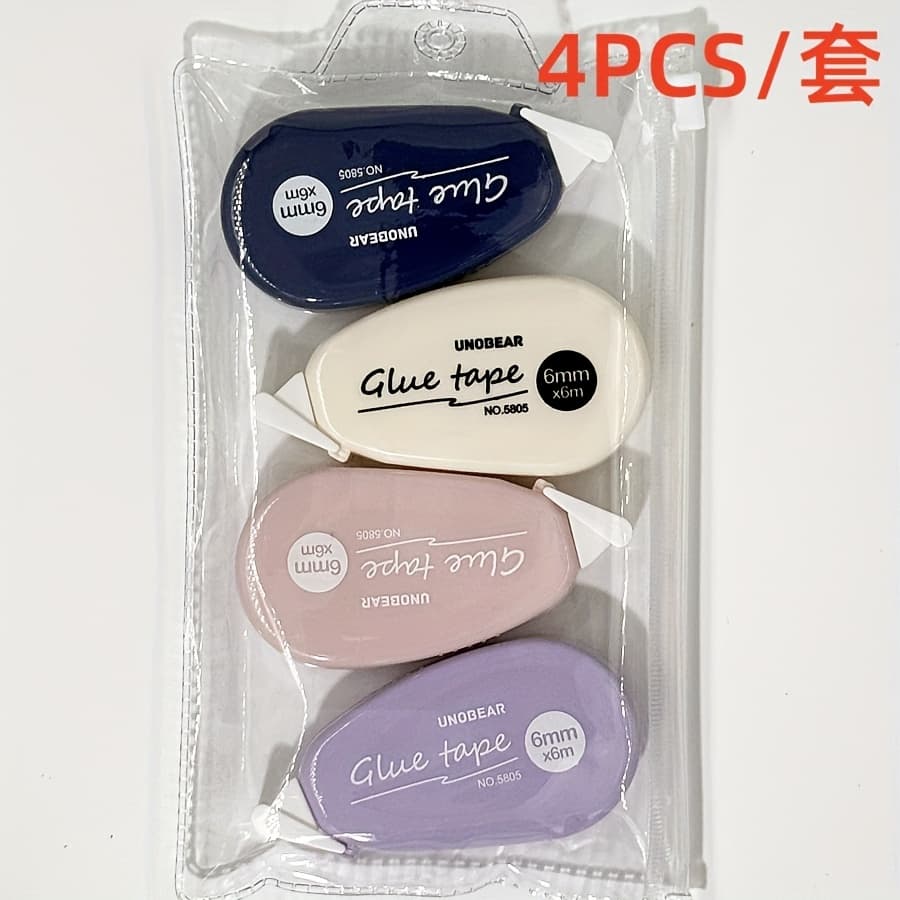 TEMU 4 Double-sided Tape Rollers, Supplies Diary, Craft Tape Rollers, Double-sided Tape Running, Used For Cutting And Pasting , For School Offices