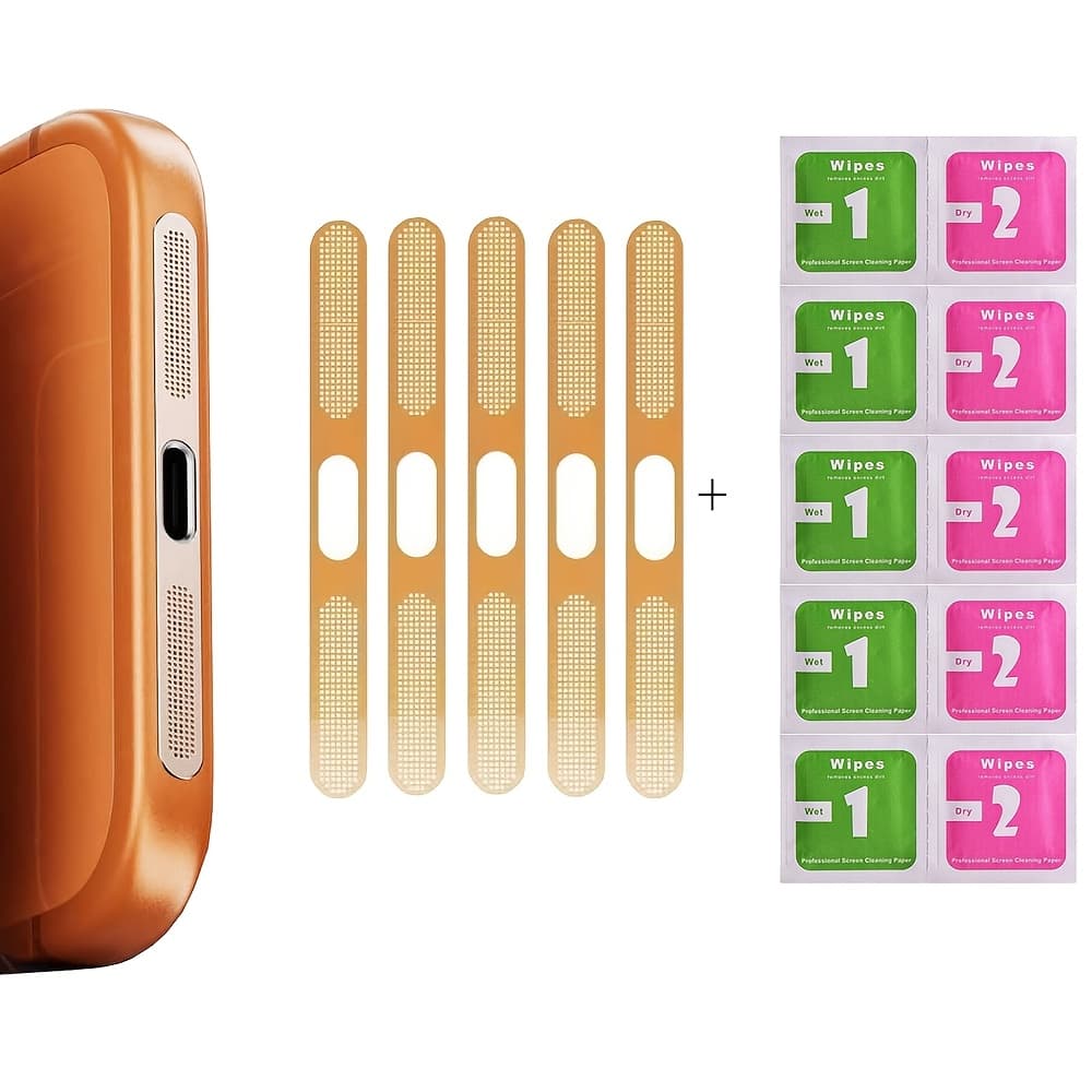 TEMU 5-pack Speaker Dust Covers For Iphone 17 Pro Max With 5pcs Wipes To Remove Dirt