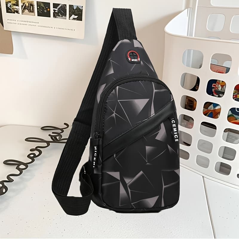 TEMU 2025 Casual Chest Bag Trendy Men's Nylon Cloth Lightweight Bag Student Large Capacity Commuter Shoulder Bag
