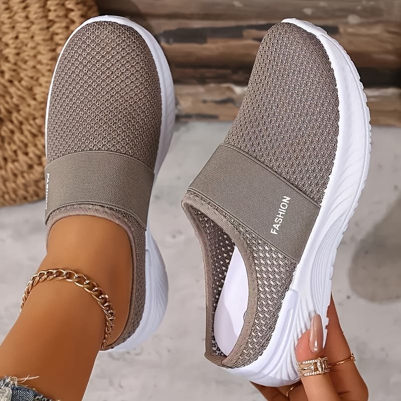 TEMU Women's Shoes New For Spring And Autumn 2026 From Original Manufacturer, Slip-on Breathable Shoes For Mothers, , Lightweight And Comfortable Flying Woven Women's Shoes
