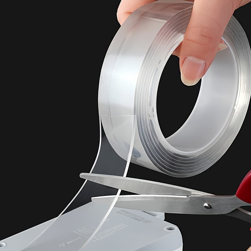 TEMU 2 Rolls Of Heavy-duty Double-sided Tape, Reusable, Non-marking, Strong Adhesive With Multiple Uses, Detachable, Washable, Suitable For Homes, Offices, And Cars, 6.56
