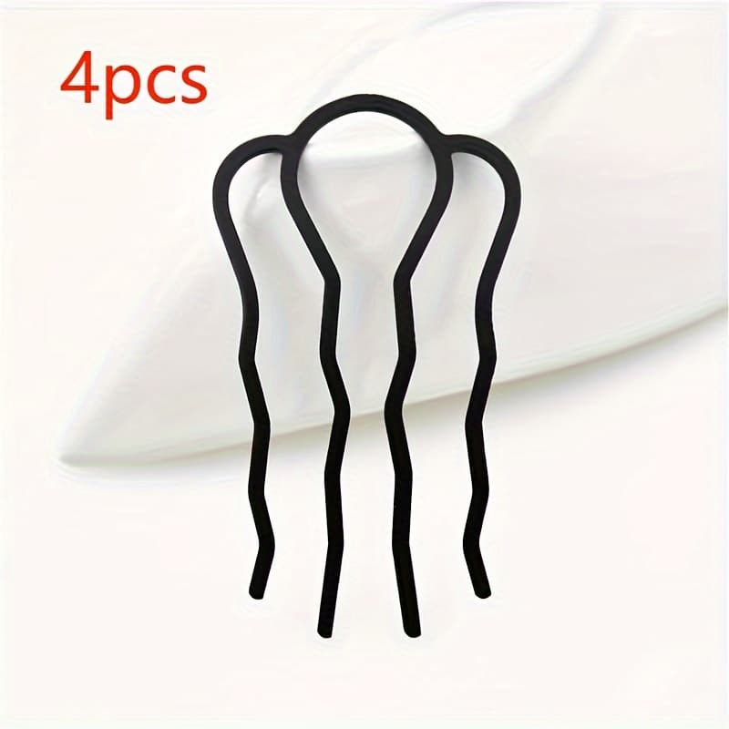 TEMU 4pcs Minimalist Versatile Lazy Hair Bun Maker Hair Additions Headwear, Bun Maker Back Of Head Insert Comb Hair Clip