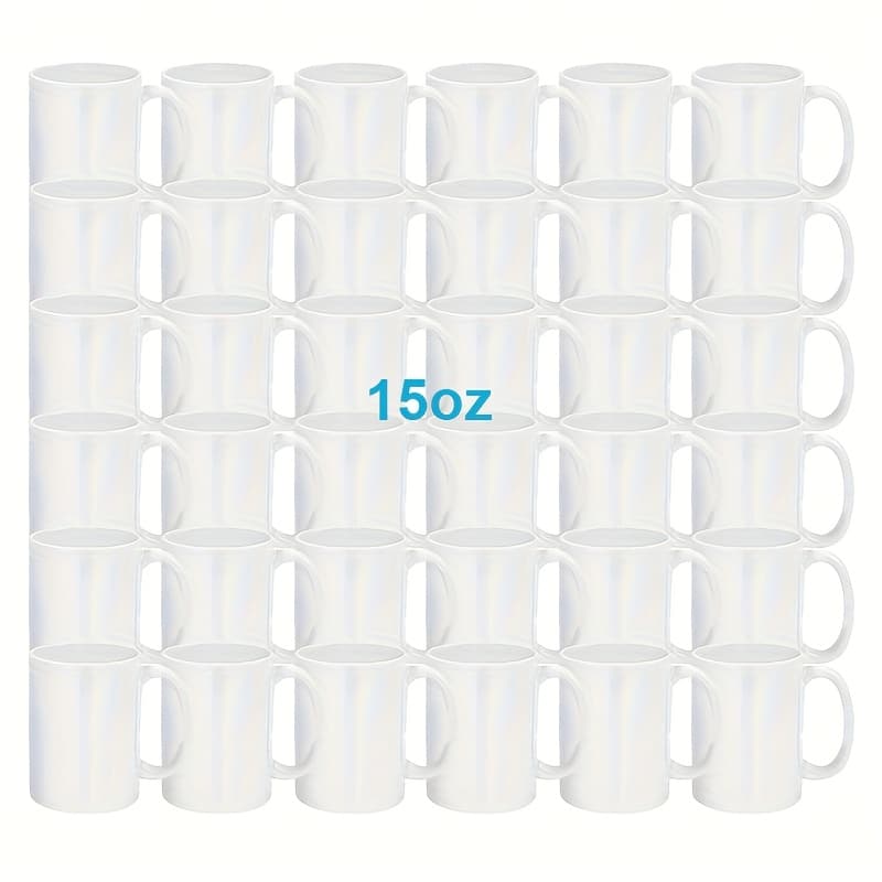 TEMU 36 Pack 15oz Sublimation Blanks Ceramic Mug Heat Transfer White Tumbler Cup With White Gift Box
