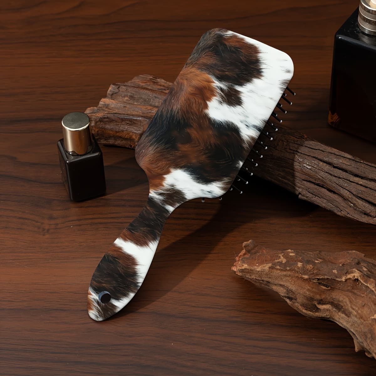 TEMU 1pc/cow Pattern Air Cushion Comb, Airbag Comb, Female Comb, Long Hair Anti- Comb, Comb, Anti-static Comb