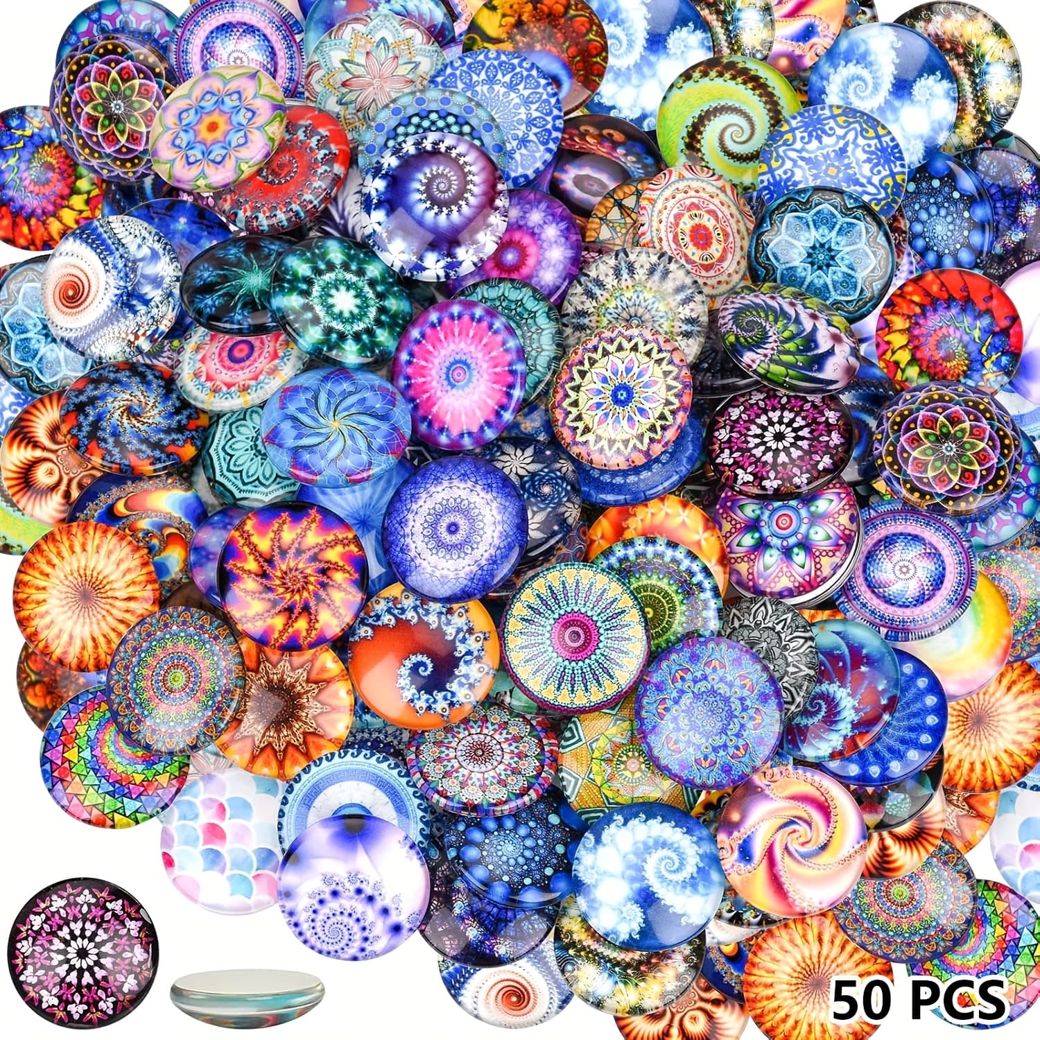 TEMU 50pcs Stone Mosaic Dome 25mm Decoration, Synthetic Gemstones For Jewelry Making, Shoe And Bag Additions, Christmas And Thanksgiving Crafts, Jewelry Beads, Craft Supplies, Vibrant Gemstone