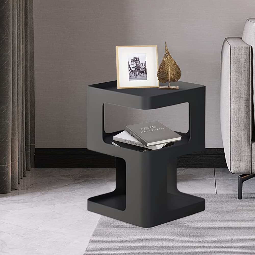 TEMU 1-pack 3-tier Geometric Cabinet Suitable Height Storage Space-saving Room, Bedroom, And Office - Sturdy Plastic Poles And Easy Assembly - Perfect As Side Table, Night Stand, Or Bedside Cabinet
